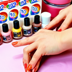 **Image Prompt:** Close-up of hands applying nail polish. 100-yen shop nail polish bottles in the background, various colors. Focus on vibrant color payoff and easy application. Soft, diffused lighting. Japanese text "100均ネイル" (Hyakkin Neiru - 100 Yen Nail) subtly visible.