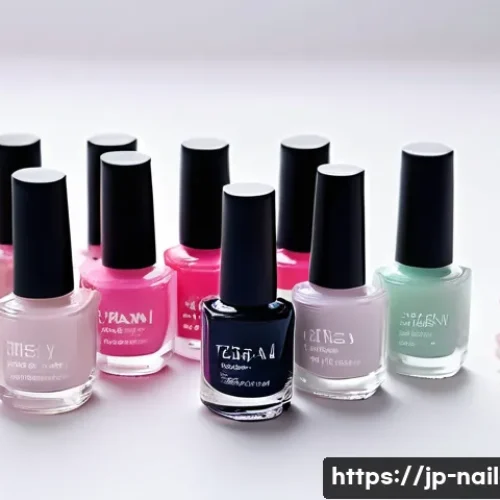 네일아트 재료 구매 꿀팁 - A neatly arranged beginner's nail art set on a clean white surface, including base coat, top coat, c...